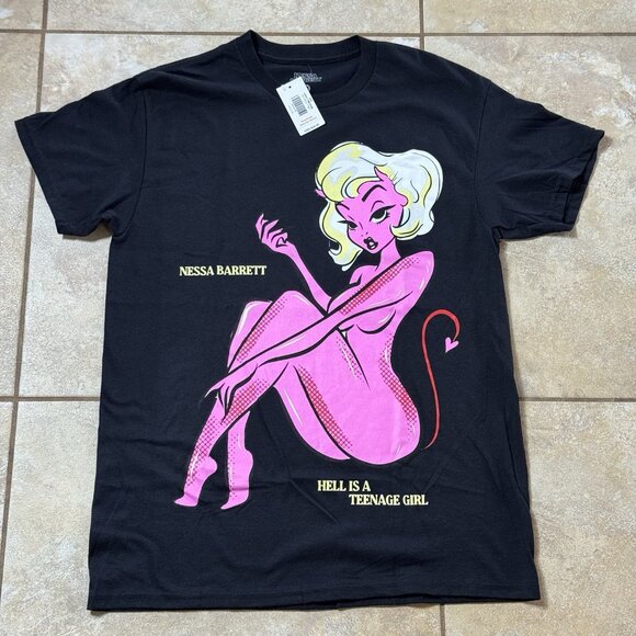 Nessa Barrett Hell Is A Teenage Girl T-Shirt Black Pink MEDIUM New - Picture 1 of 7